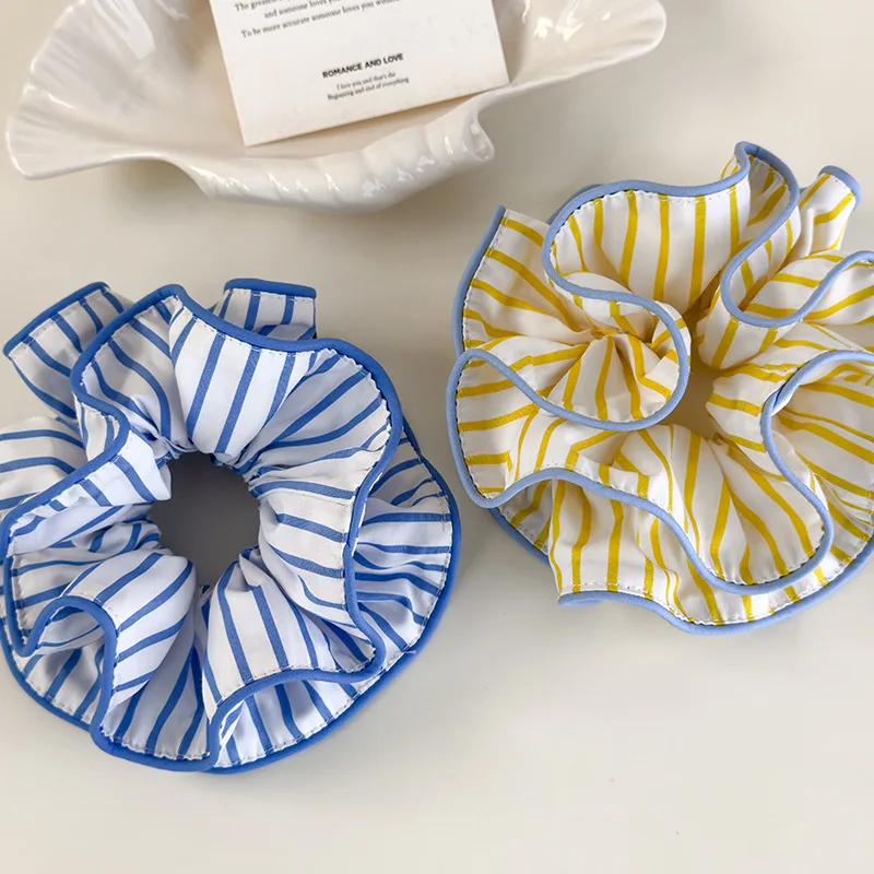 

2025 New Striped Scrunchies For Women Girl Elastic Hair Tie Sweet Fresh Hair Rope Fashion Hair Accessories