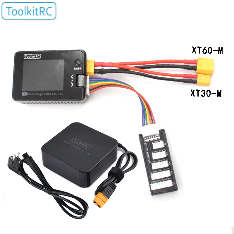 ToolkitRC M7 200W 10A Lithium Battery Balance Charger Discharger 1-6S Lipo With Voltage Servo Checker ESC Receiver Signal Tester