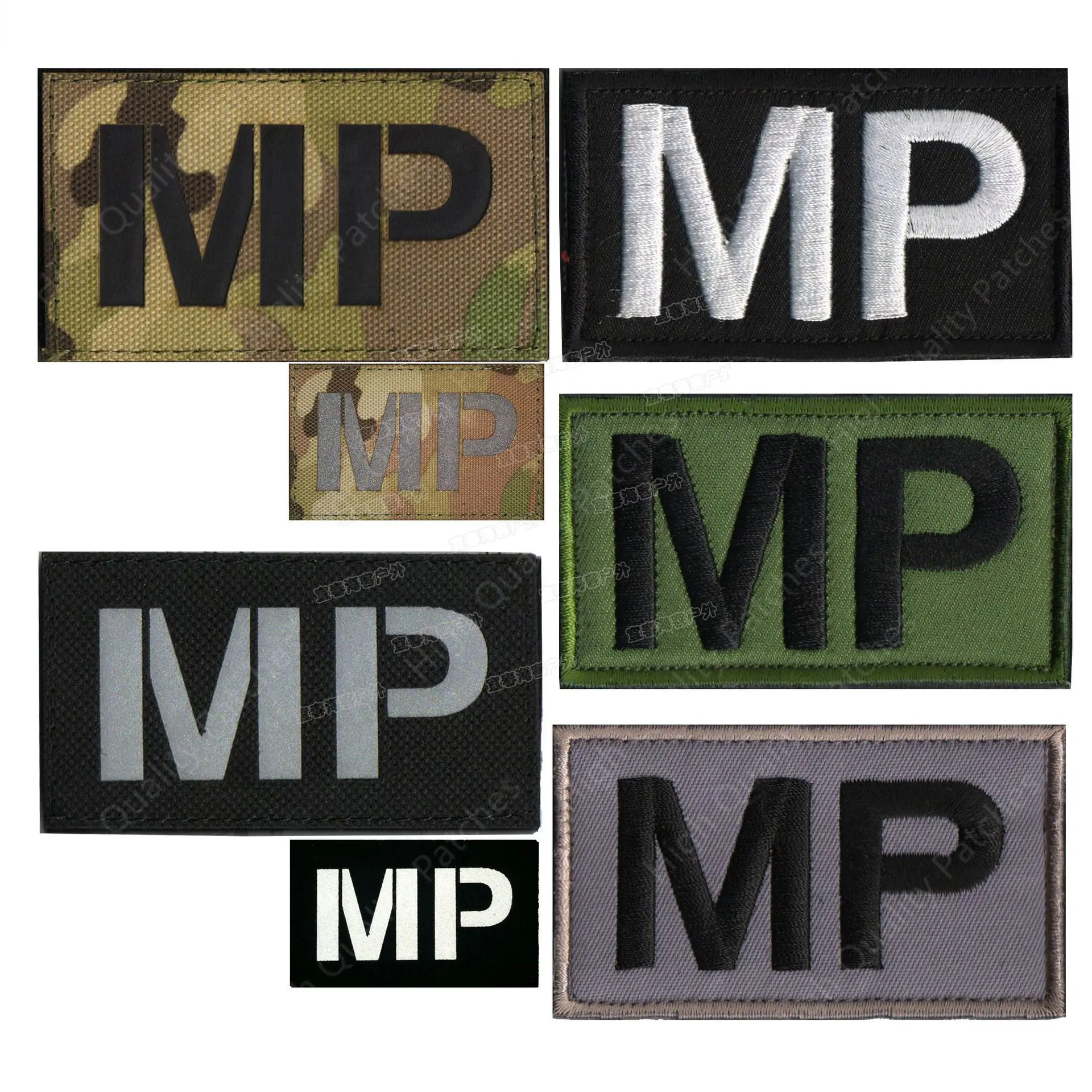 MP Pack Badge Tactical Morale Badge Laser Line Cut Reflective Magic Sticker Armband Patches on Dress embroidery patches military