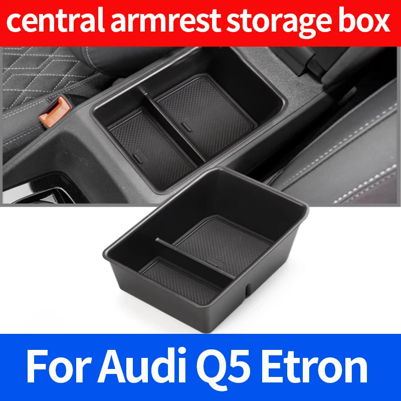 

Car central armrest storage box sorting container tray For Audi Q5 Etron E-Tron 2022-2024 car Accessories