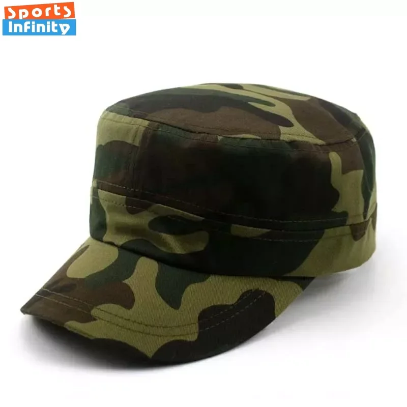 1pc Adjustable Flat Top Camouflage Hat Outdoor Sports Sun Protection Hat Sunscreen Hiking Caps Military Training Couple Hat