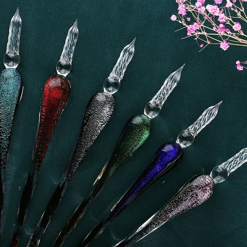 

1 шт. MAJOHN ручная работа, ручка из хрустального стекла, цветные чернила, цветная тестовая живопись, ручная учетная ручка, эксперт, студенческая художественная ручка, ручка для погружения