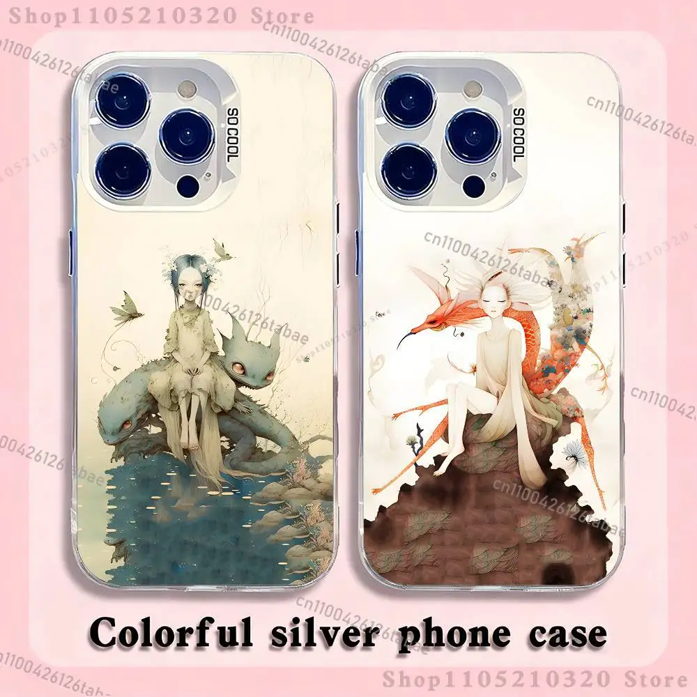 

Vvikaelff - CREATURES Phone Case For iPhone 17,16,15,14,13,12,11,Pro,Max,Plus,Mini,XS,SE Anti Fall White Matte Hard Bumper