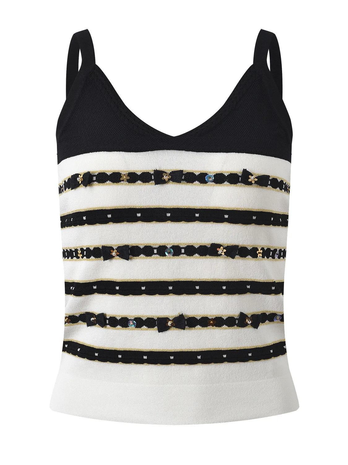 

Нежный вязаный топ Sweet Fre с узлами и цветочным декором, женская модная летняя коллекция 2025