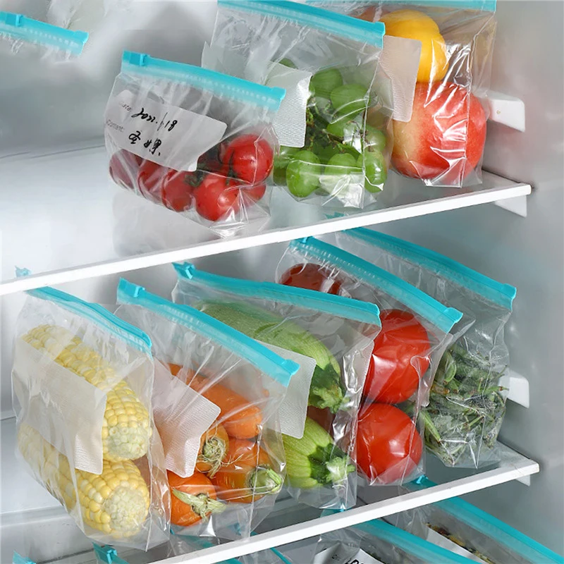 Wrap Plastic Ziplock Bags Food Storage Bags Reusable Refrigerator Organizer Fruit Grain Fresh-keeping Plastic Storage Container