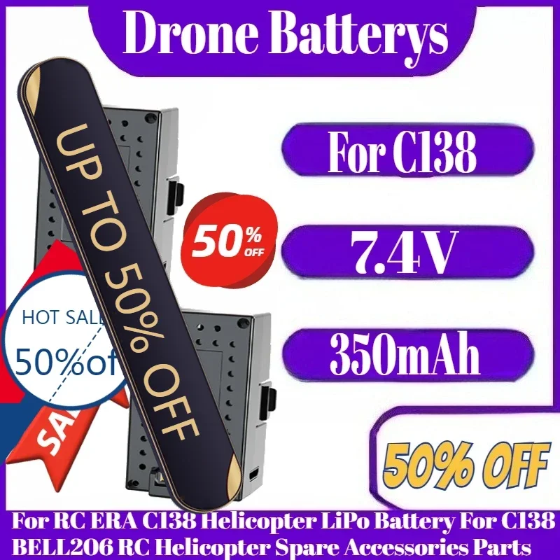 

7.4V 350mAh Battery For RC ERA C138 Helicopter LiPo Battery For C138 BELL206 RC Helicopter Spare Accessories Parts
