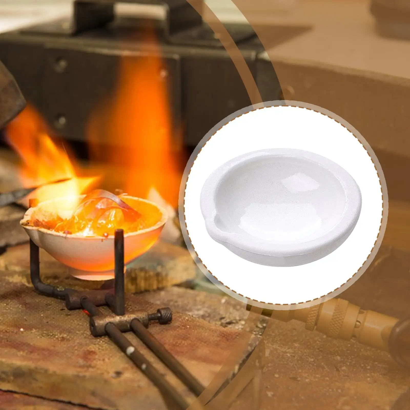 Quartz Melting Crucible Pot Durable Heat Resistant Casting Bowl for Gold Silver Copper Jewelry Craft