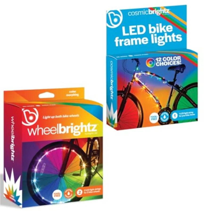 

LED Bike Bundle Includes Wheel Bike Wheel Lights Cosmic LED Frame Rope Light Vibrant Easy to Install Weather-Resistant Perfect
