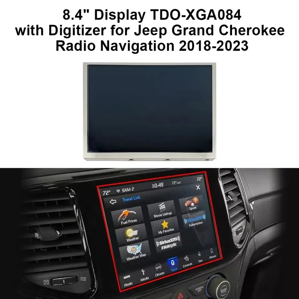 

Dashboard LCD 8.4" Display for Jeep Chrysler Dodge Radio Navigation Panel TDO-XGA084 with Digitizer 2018-2023