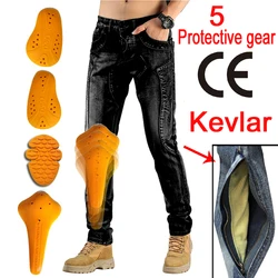 South Korea Japan Motorcycle Jeans Black Mens Moto Kevlar Aramid Protection Racing Sports Motocross Protective Pants Hi 036
