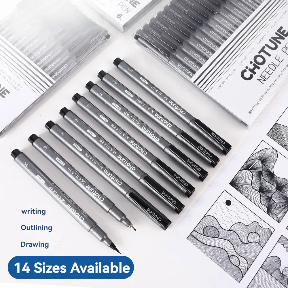 Art Manga Outlining Pen Pigment Liner Micron Pen Marker set Hook Line Needle Pen for Sketch Soft Brush Stationery Art Supplies