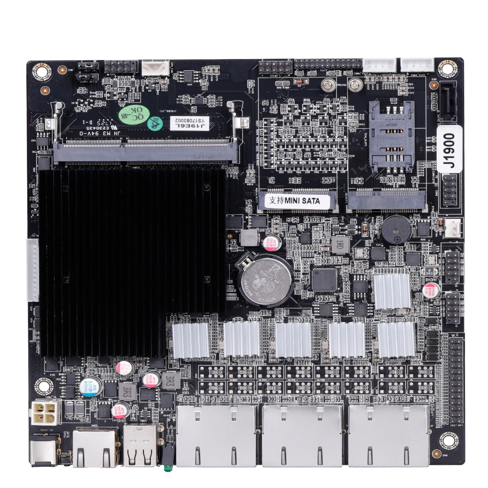 2025 ATOM Quad Core J1900 Processor RJ45 6LAN  I210-AT Gigabit Ethernet Mini Itx Firewall Motherboard for Server,Router