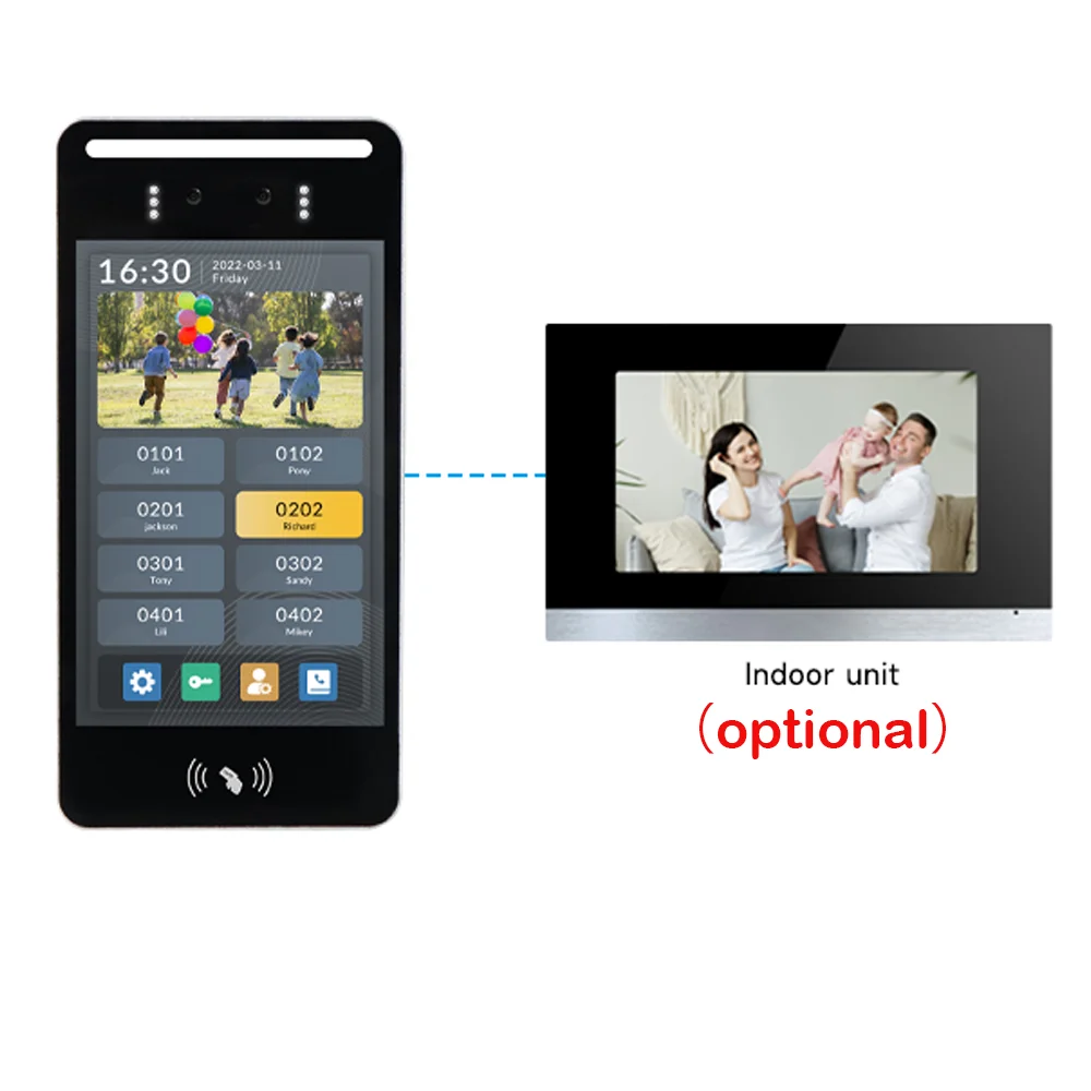IP Apartamento Edifício Intercom Sistema, Reconhecimento Facial, Android Intercom, NFC, Função Facial, Tela Sensível Ao Toque