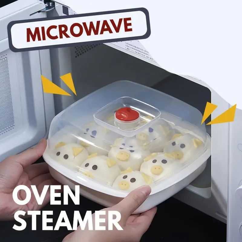 

Microwave Oven Special Box Household Plastic Heating Fresh Keepeing Box with Lid Steamed Bun Instant Noodles Kitchen Bowl