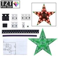 Students Training DIY Kit Five-Pointed Star Breathing Light Gradient LED Light for christmas soldering training red green blue