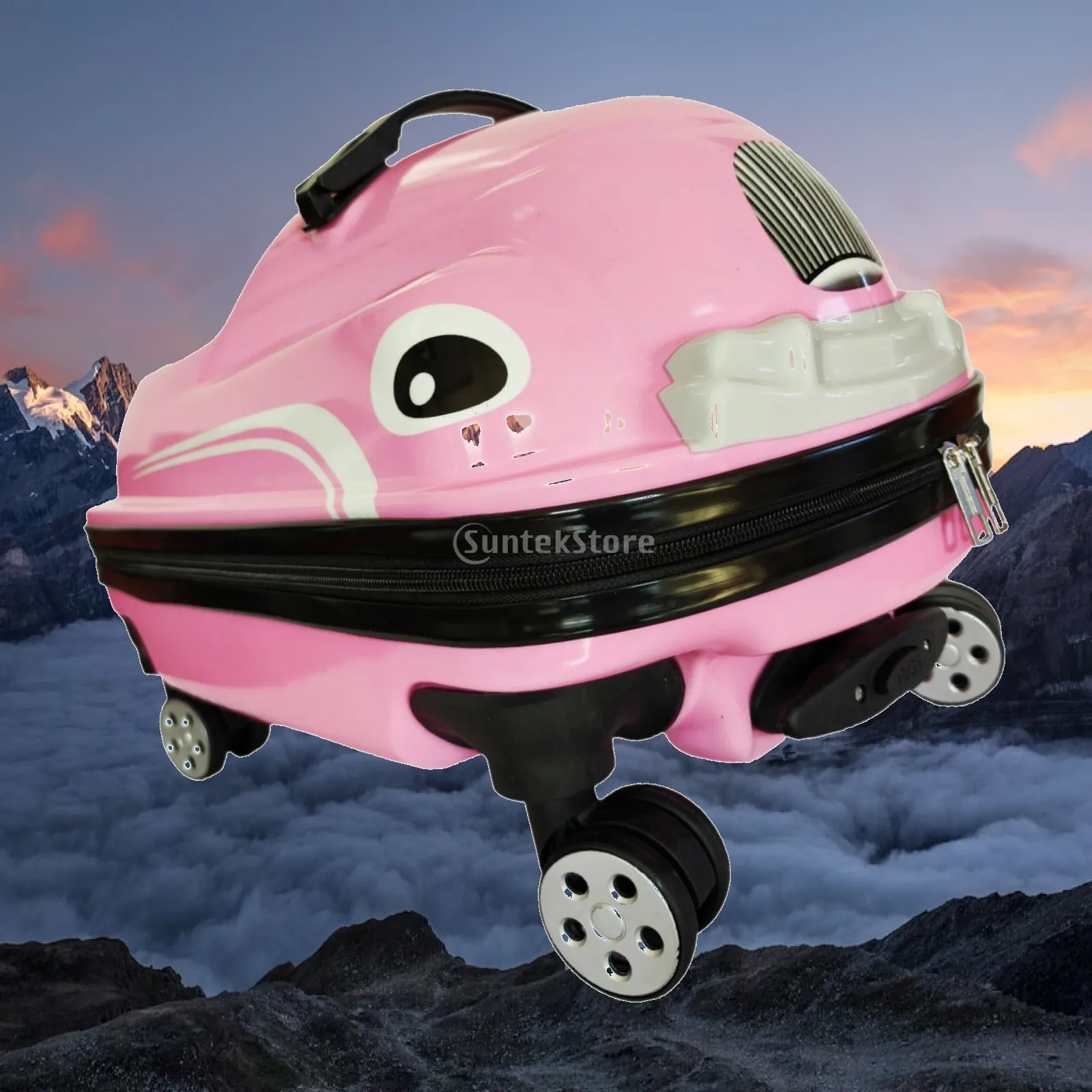 Ride on Kids Suitcase 20 Inch ABS Hardside Rolling Travel Luggage with Wheels Carry on Trolley Bag for Children