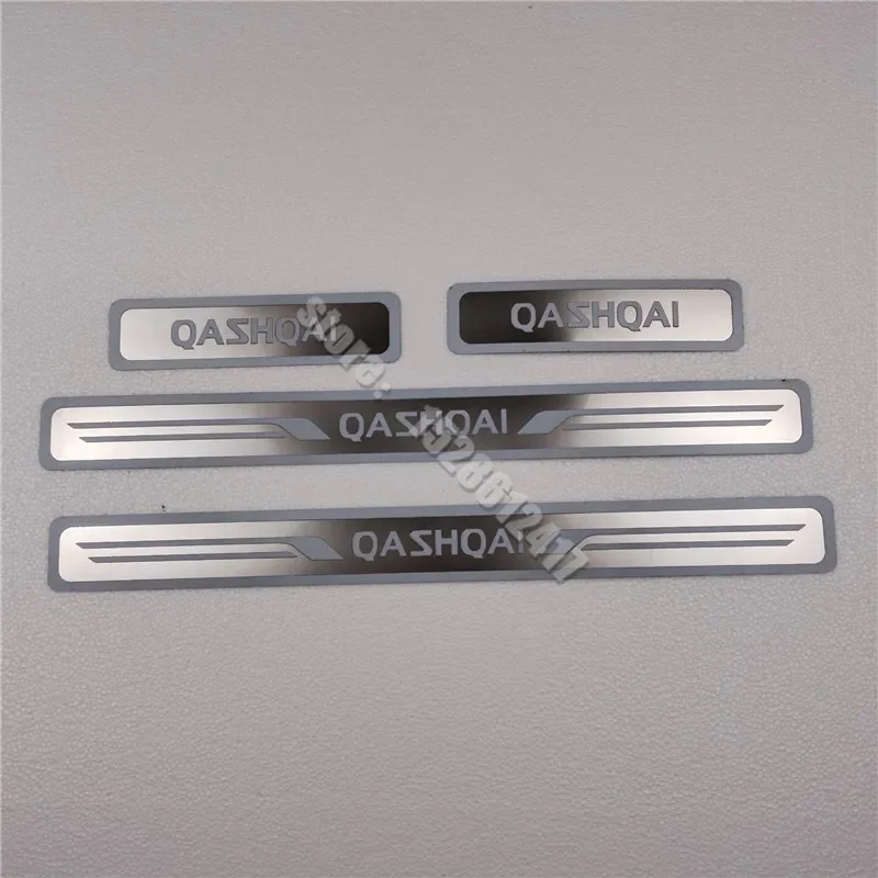 for Nissan QASHQAI J10 J11 2007-2021 Door Sill Scuff Plate Guard Stainless Steel Kick Pedal Sticker Car Styling Accessories