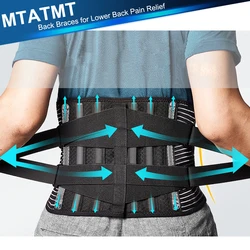 Ceinture de soutien lombaire pour le soulagement des douleurs du bas du dos avec 6 supports, ceinture de soutien du dos respirante pour hommes/femmes pour le travail