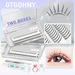 A/M Shape Spikes Fish Tail Cluster Eyelash Mix Heat Bonded Extension V Under Lower Lashes Individual Makeup DIY Premade Fan Set