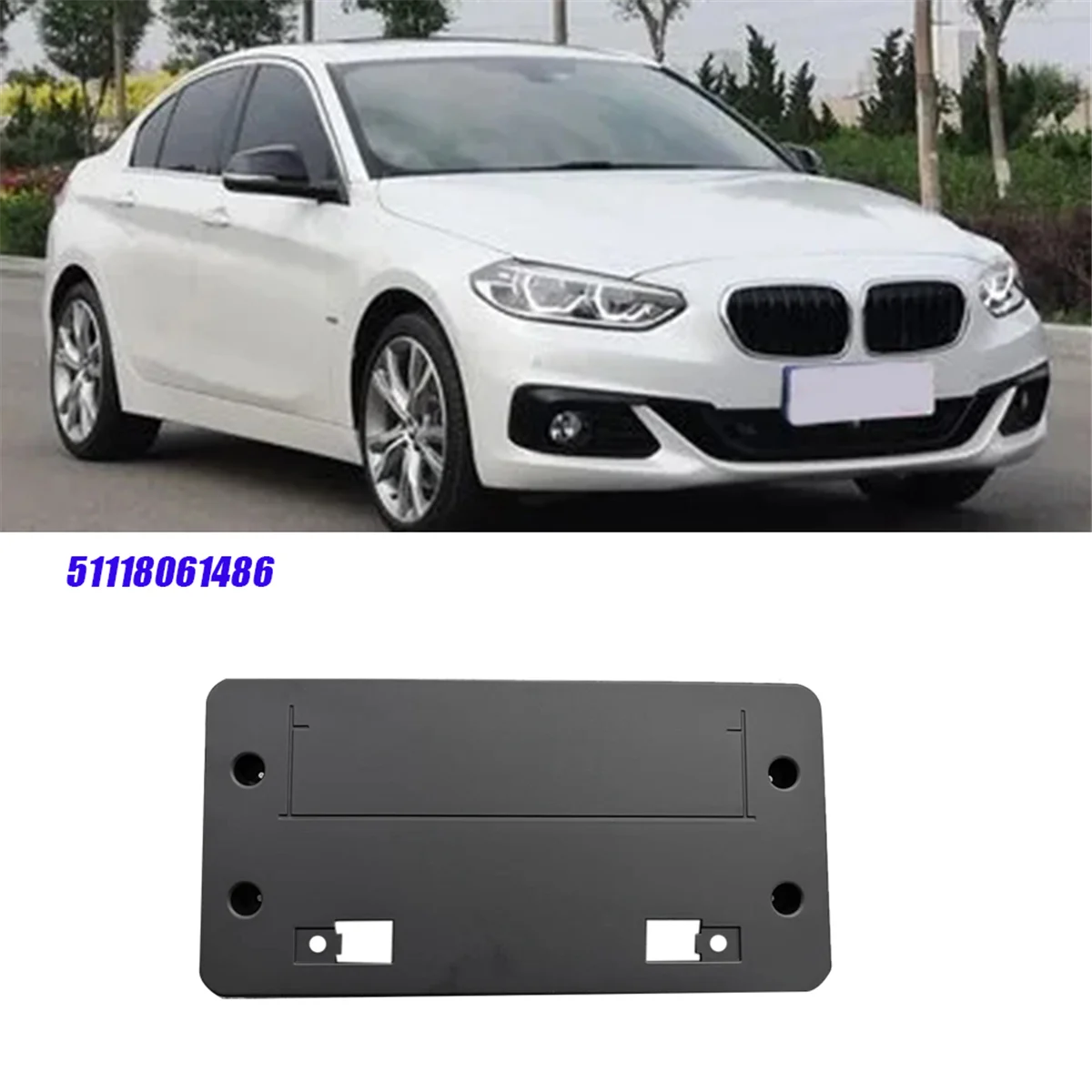 Car Front Licence Plate Holder Base 51118061486 for BMW 1 Series F20 F21 LCI 114D 116D 116I 118I 2014-2019 3 Door 5 Door