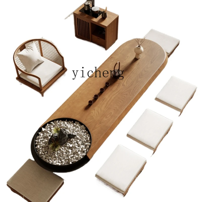 

ZK Home Tatami Tea Table Living Room Sitting Floor Short Tea Table B & B Quiet Wind Tea Table Balcony living room decoration