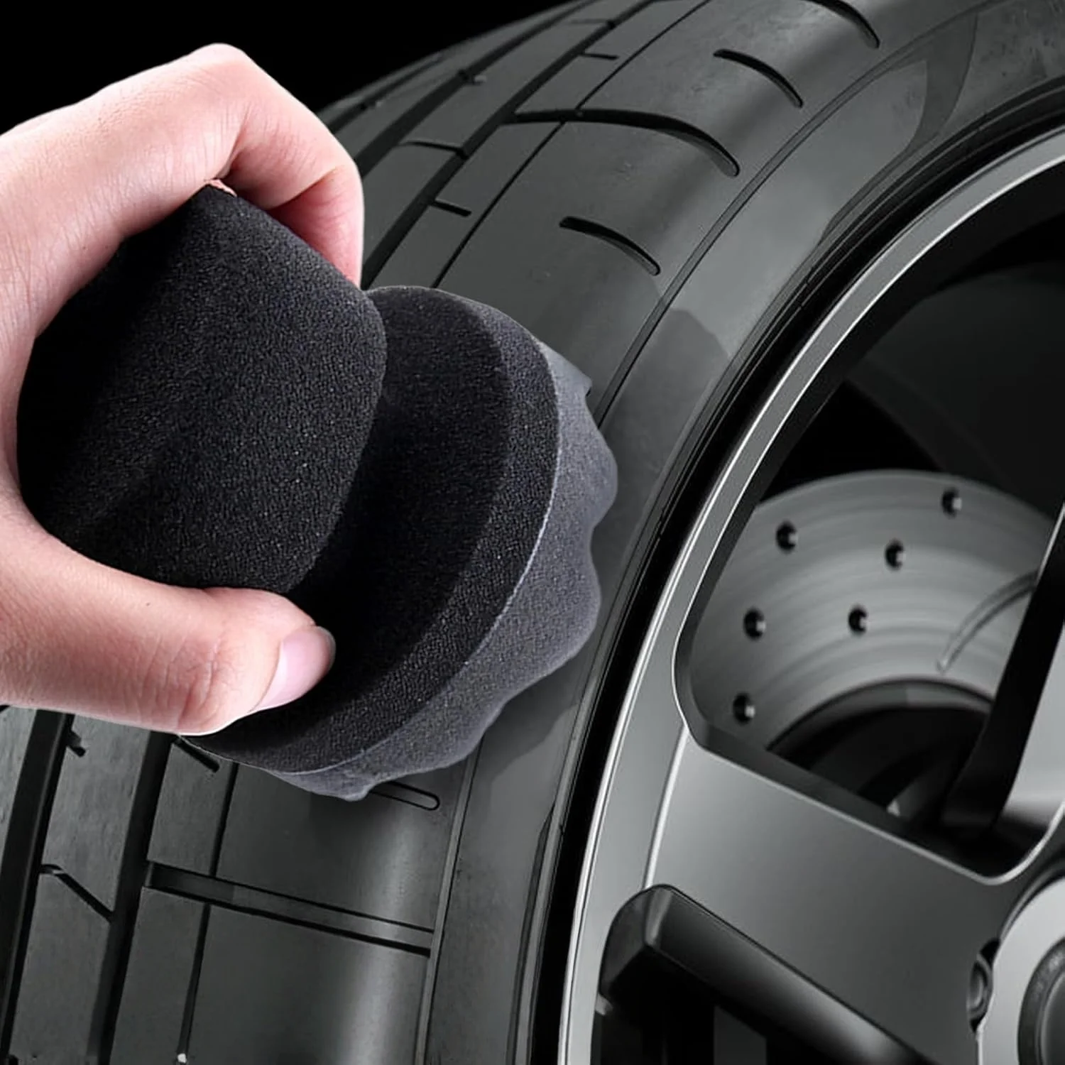 Reusable Hex Grip Tire Dressing Applicator Pads,Universal High-Density Foam Polishing Sponge for Auto Tire Shine Wheel Detailing
