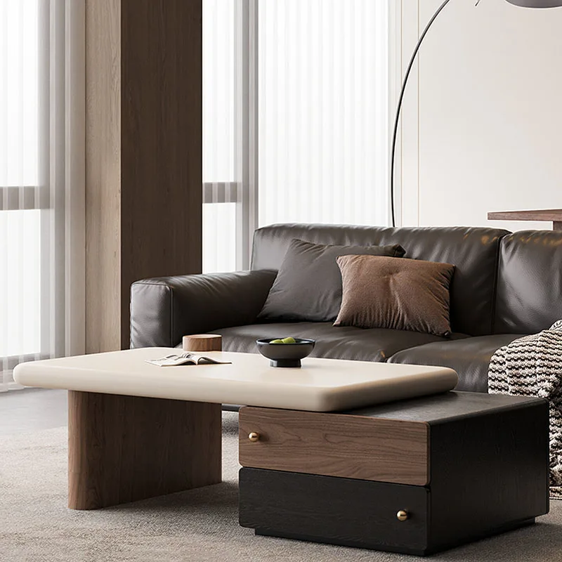 Nordic Decoration Coffee Table Wood Modern Accessories Storage Industrial Side Table Organizer Clear Meubles Salon Furniture