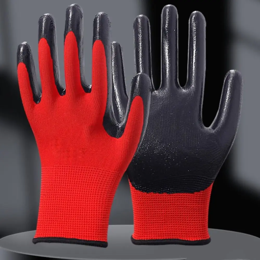 12 زوجًا من القفازات الواقية المقاومة للزيت، قفازات متينة مطلية بالنتريل مقاومة للتآكل، قفازات أمان مقاومة للاهتراء #3