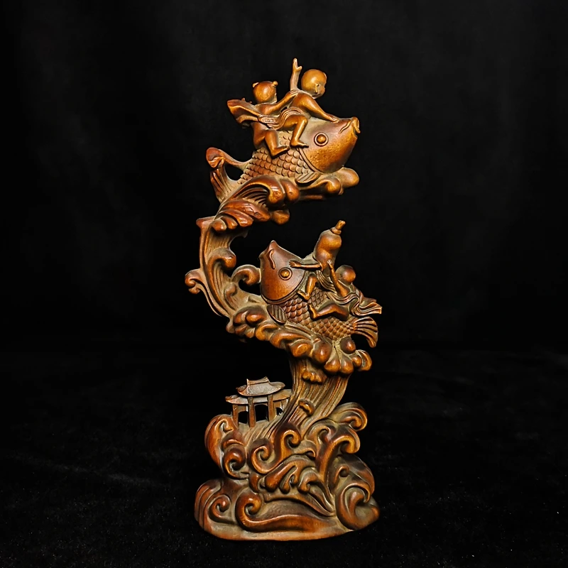 scultura-antica-1919-in-legno-di-bosso-cinese-intagliata-a-mano-figura-di-ragazzo-con-pesce-188-×-78-cm-decorazione-feng-shui-per-casa-e-collezione