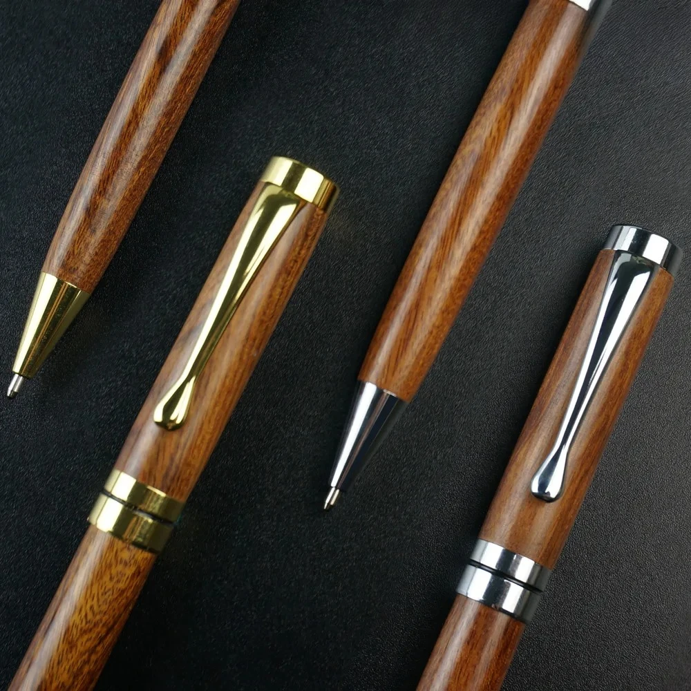 Wooden Twist Ballpoint Pen, Retractable Roller Ball Pens Smooth Writing Signature Executive Business Ball Pen