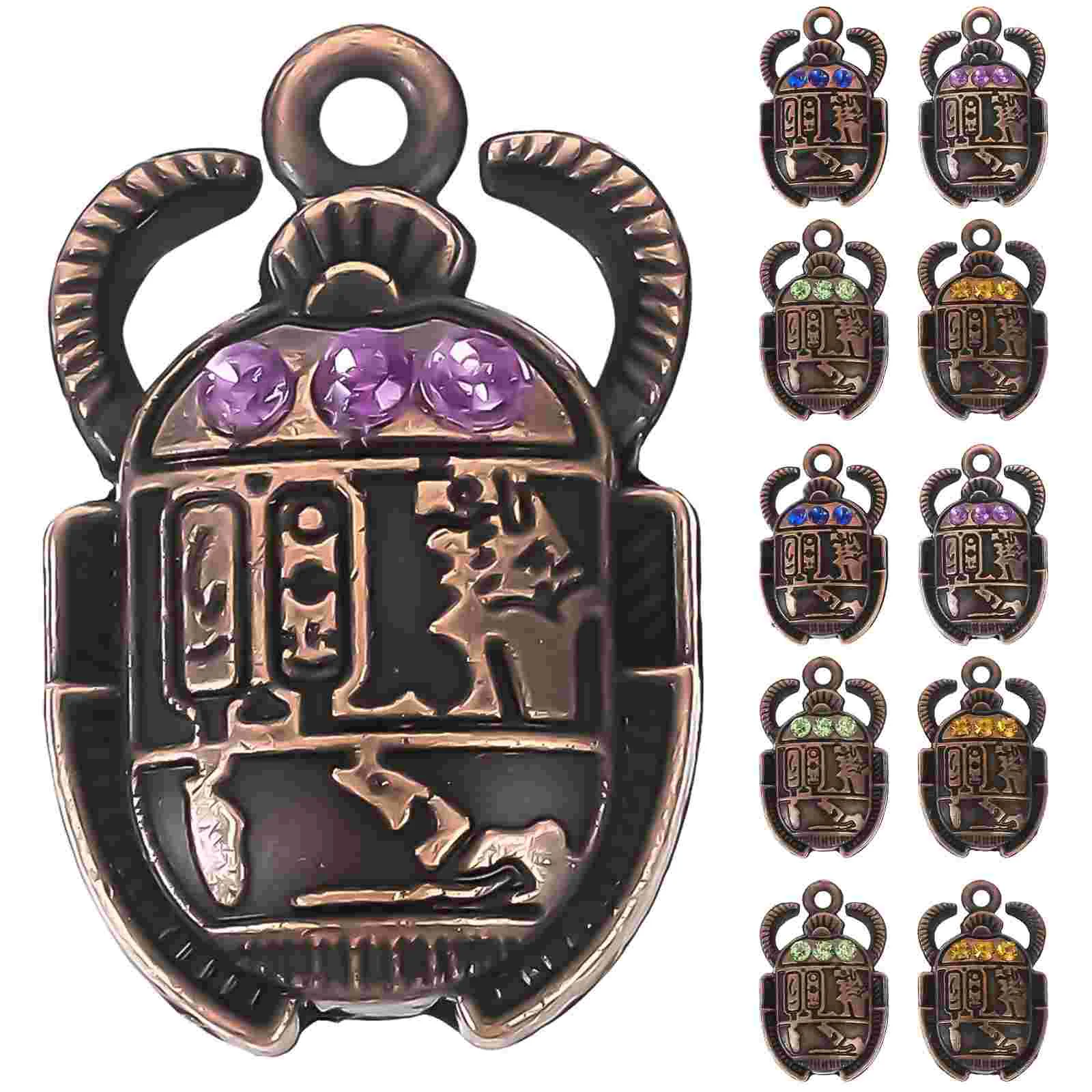 

40 Pcs Beetle Statues Charms Scarab Pendant Jewelry Man Crafts Making Earring Bangle