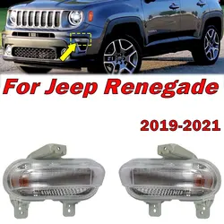 Car Accessories For Jeep Renegade 2019-2021 Car Front Bumper DRL Daytime Driving Running Light Fog Light Signal Lamp 68439334AA