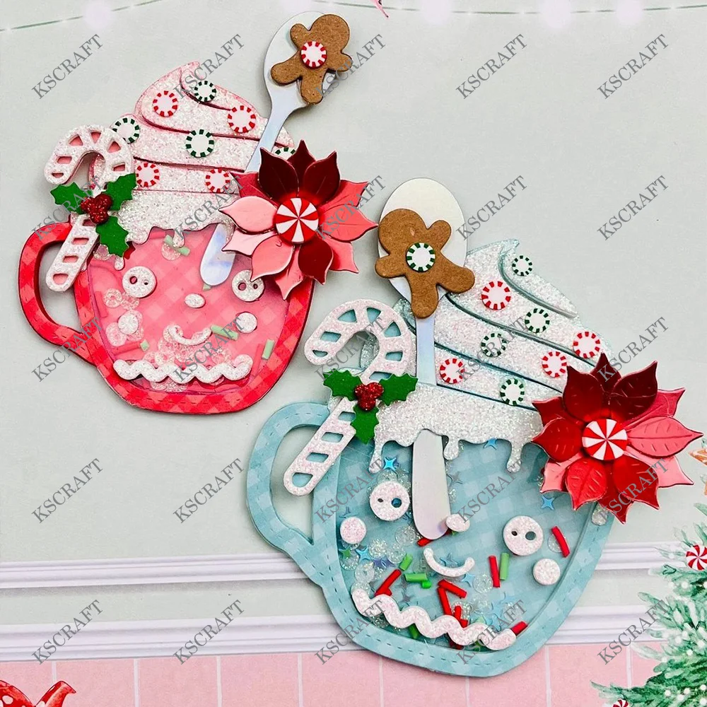 KSCRAFT Gingerbread Mug Shakers Cutting Dies Stencils for DIY Scrapbooking Decorative Embossing DIY Paper Cards