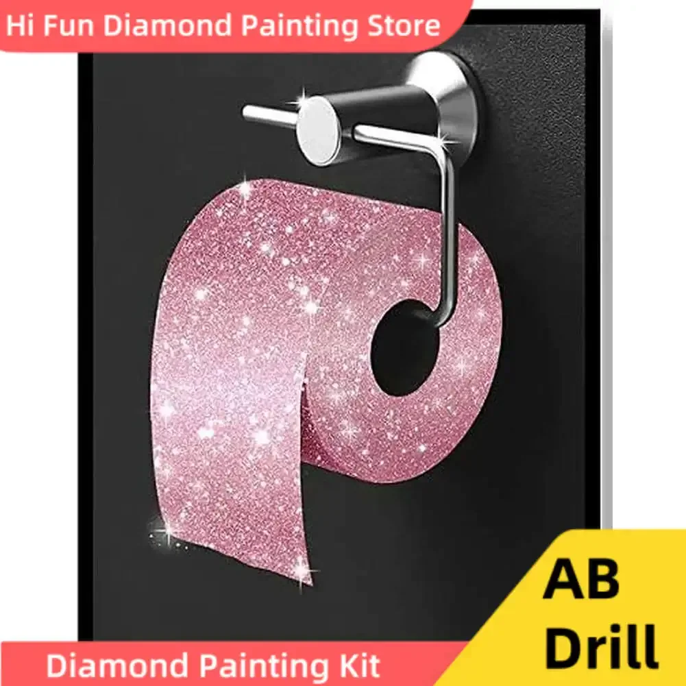 Glitzer rosa Toiletten papier DIY 5d ab Bohrer Diamant Kunst Malerei Mosaik Kreuz stich Kit volle quadratische Bohrer Stickerei Dekor Geschenk