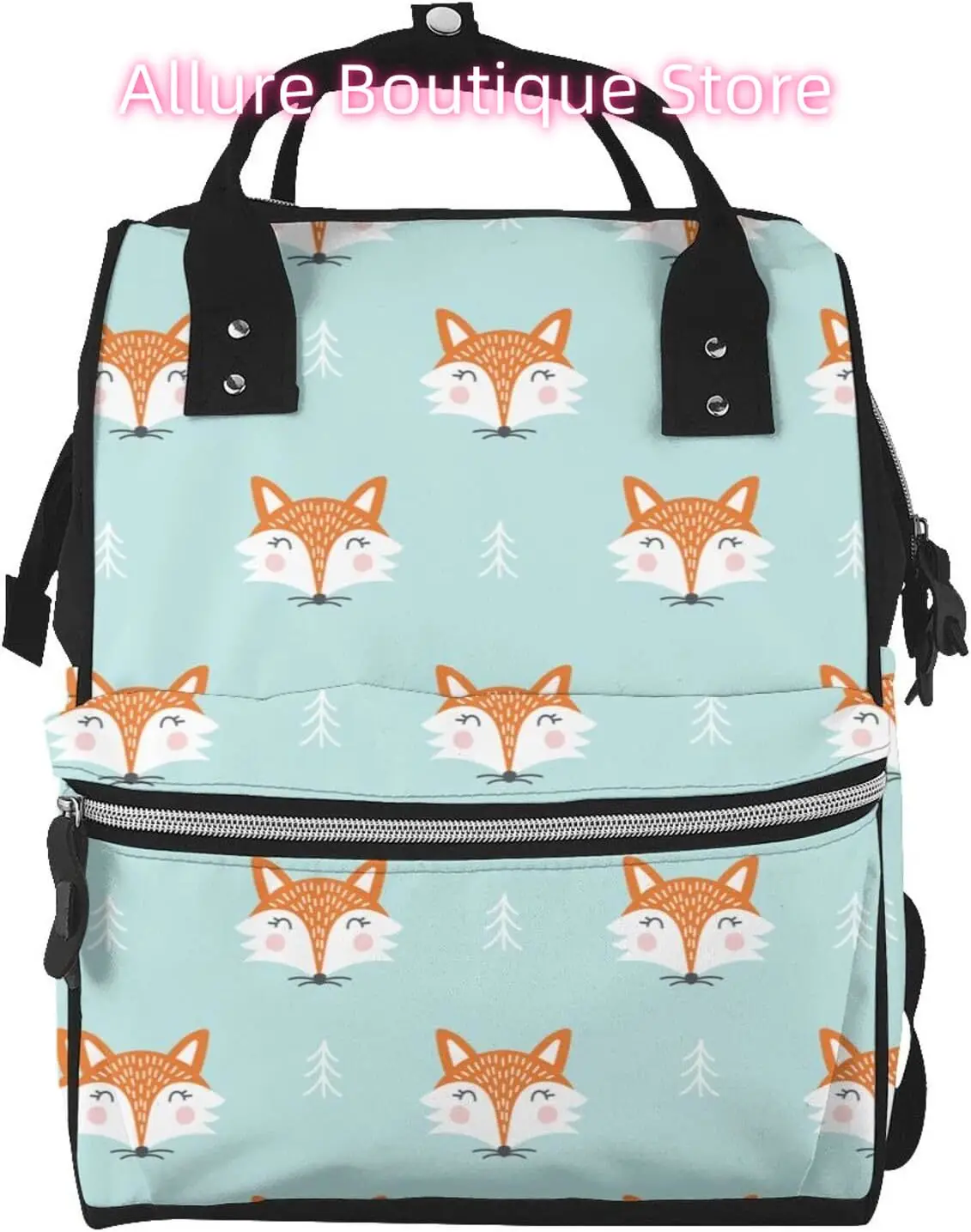 

Happy Fox Diaper Bag Backpack for Women Large Capacity Nappy Bag Multifunction Waterproof Mummy Backpacks for Mom Dad