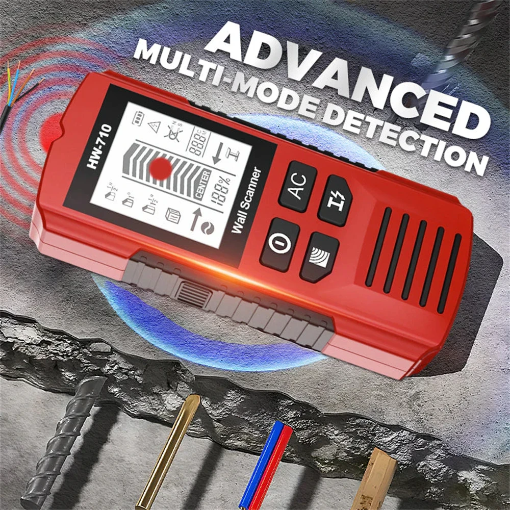 

HW-710 Multi-functional Metal Wood Detection Function Wall Detector for AC Metal Wood Detect Ceilings Floors Find