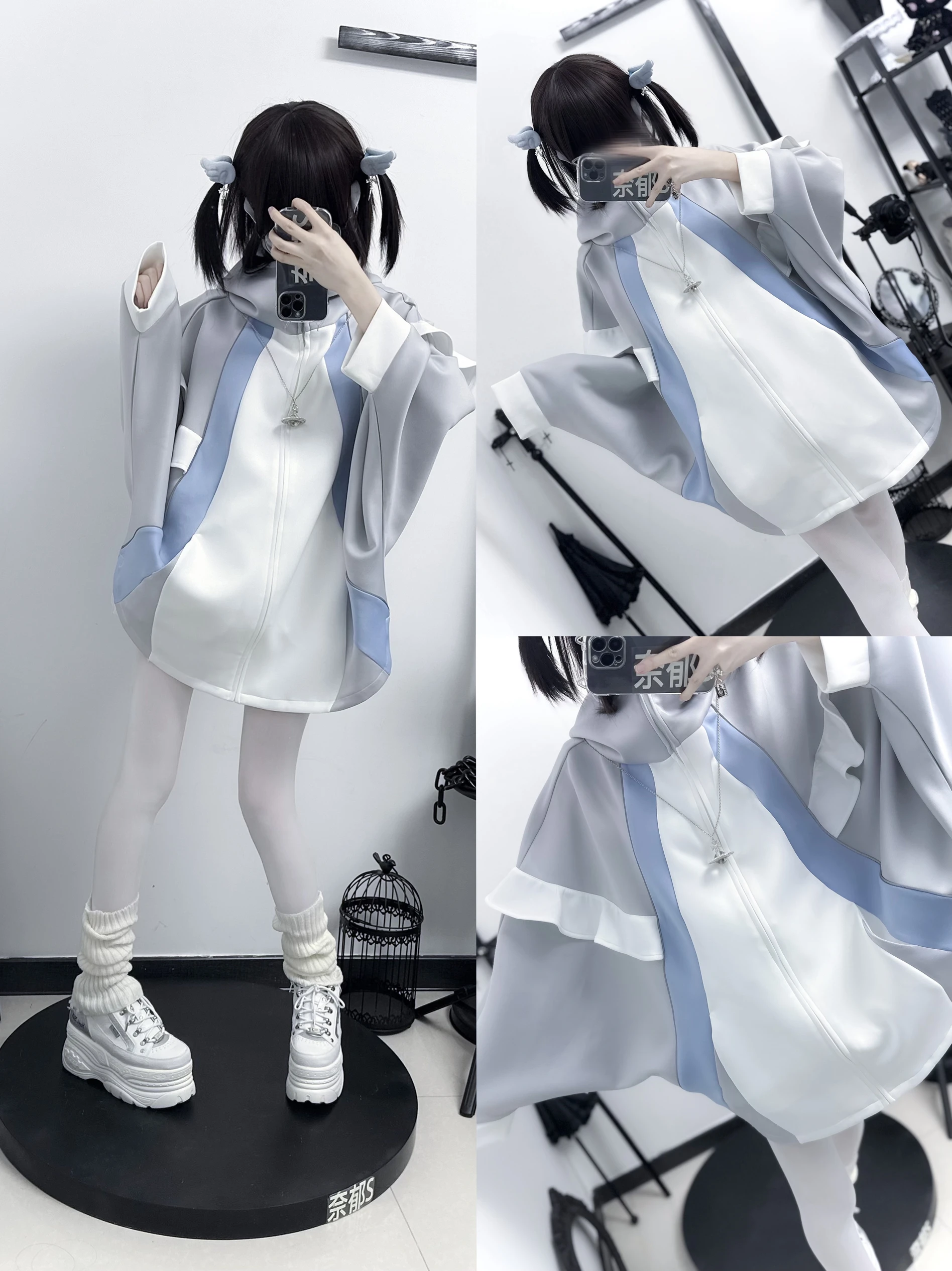 Harajuku Subculture Mine Hooded Jacket Autumn New 2025 Japanese Girl's Sweet Cool Y2k Zip Cardigan Jacket Student Loose Coats