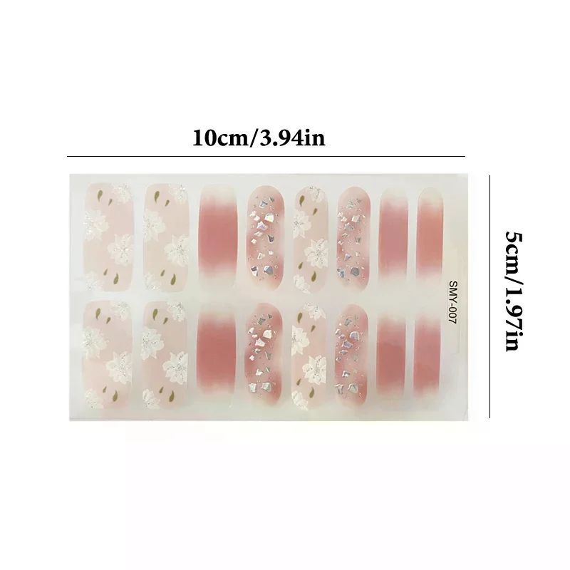 14 مسمار بسيط مقاوم للماء يلتف الأظافر غطاء كامل ملصقات الأظافر ثابت وليس من السهل أن تسقط متعدد الألوان مسمار الفن للنساء D