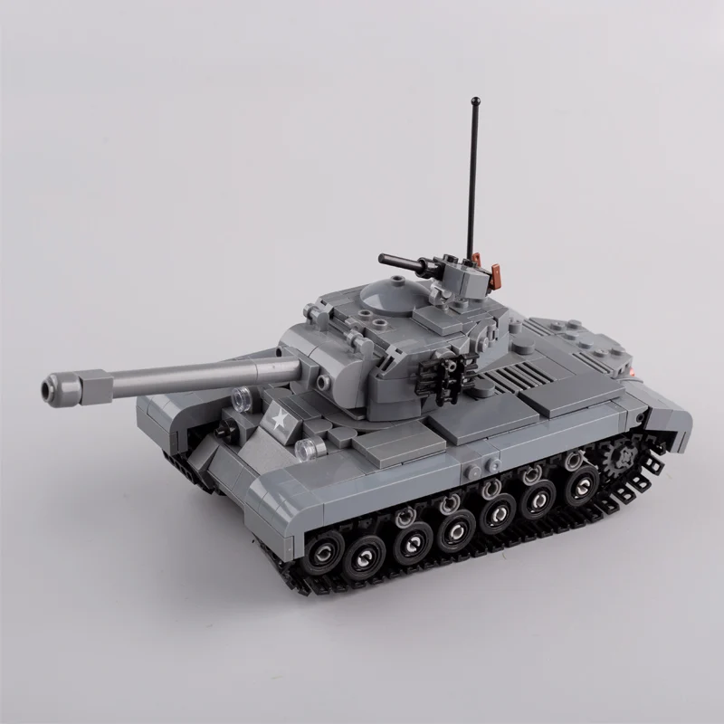 WW2 Military Vehicle M26 Pershing Tank Building Blocks Army Halftrack Car Truck Model US Soldiers Figures Waepon Bricks Toys