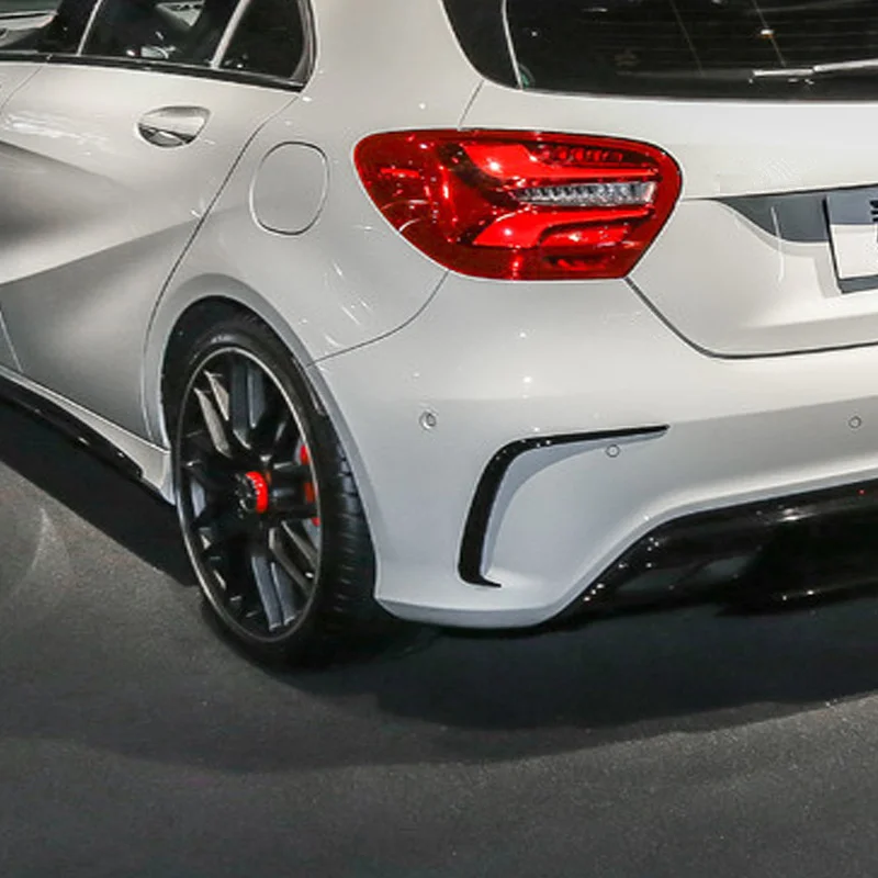 Heckstoßstangenverkleidung Lip Spoiler Splitter Fender Canards Vents Fins für Mercedes Benz W176 A200 A250 A45 AMG Fließheck 2013–2018 – Detail 4