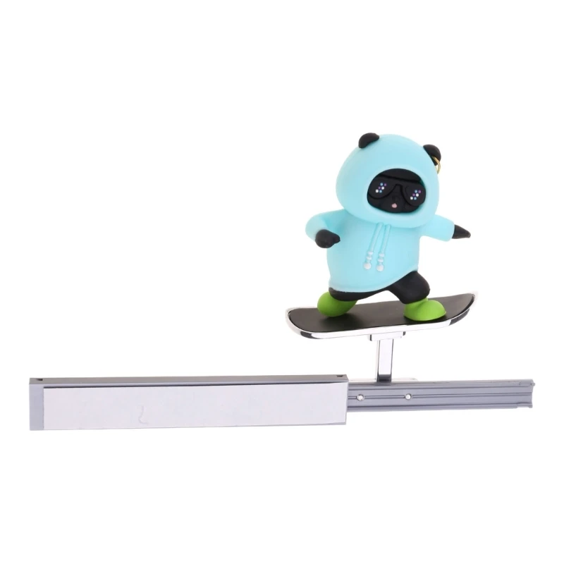 Funny Skateboarding Bear Dashboard Slide Ornament Lightweight Toy for Vehicle