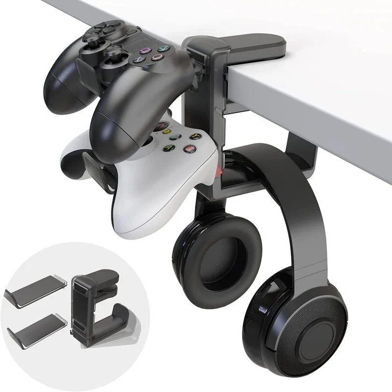 Universal 360° Rotating Headphone Stand Desktop Headset Holder PC Gaming Wall Mount Desk Hanger Hook For Earphone Controller