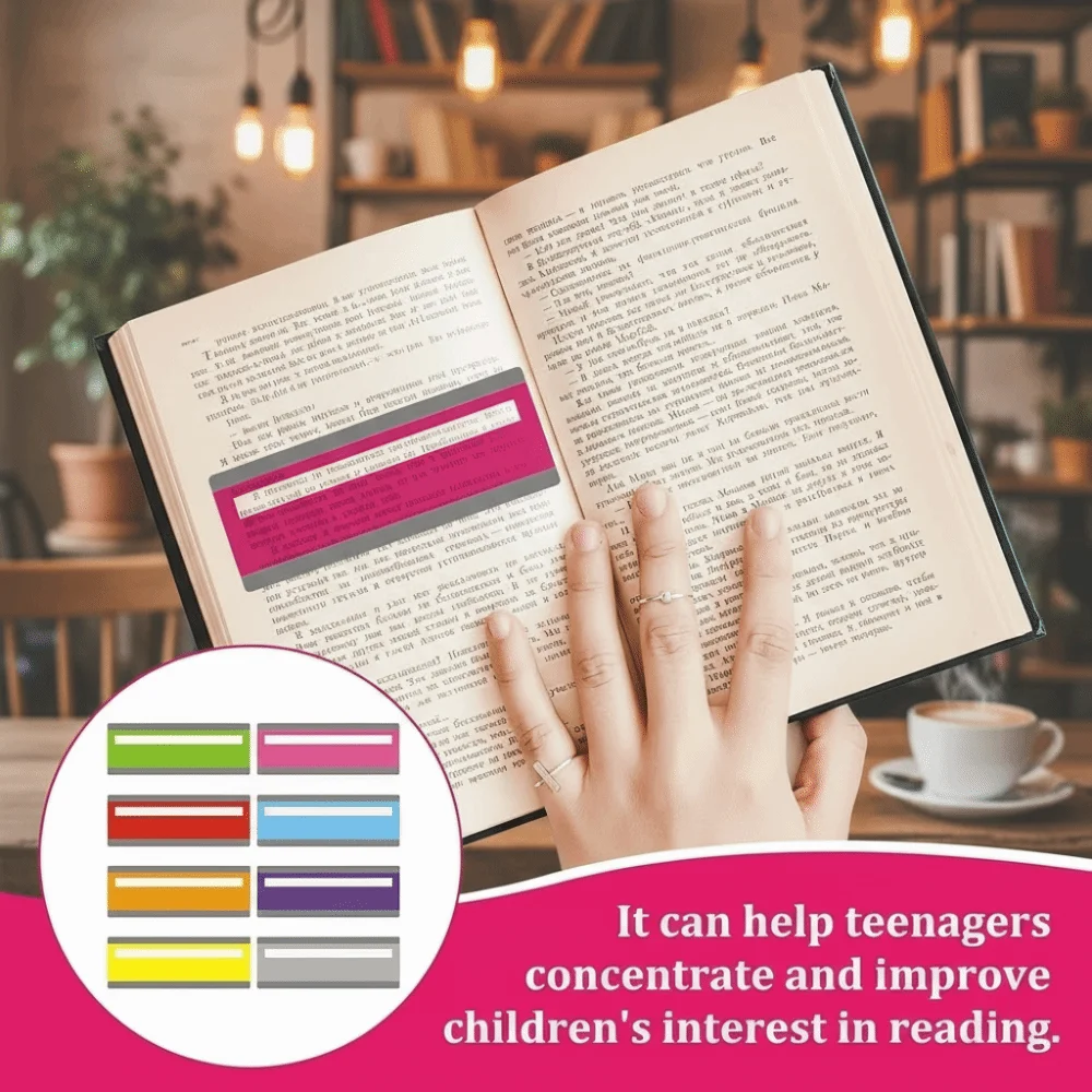 PET Plastic Reading Guide Strips Highlighter Colored School supplies Read Strips Dyslexia People Transparent Bookmark
