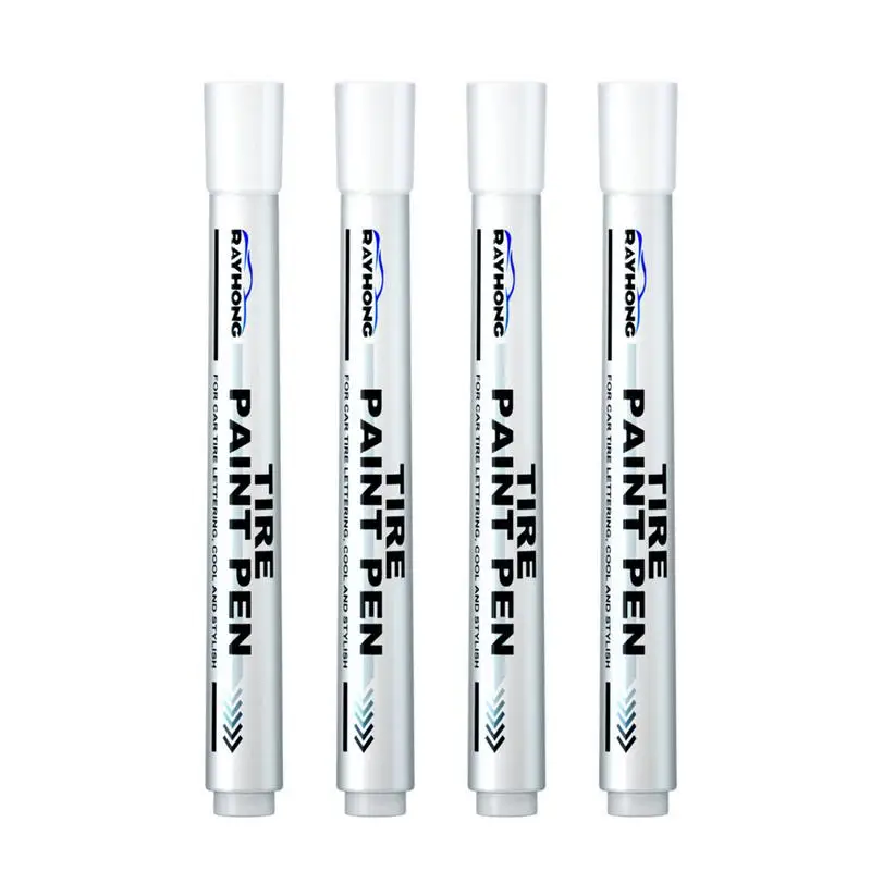 

Quick Drying 4Pcs Car Tire Pen Tire Maker Paint Pen Non-Fading Automotive Paint Pen Multifunctional Paint Marker For Wood Rubber