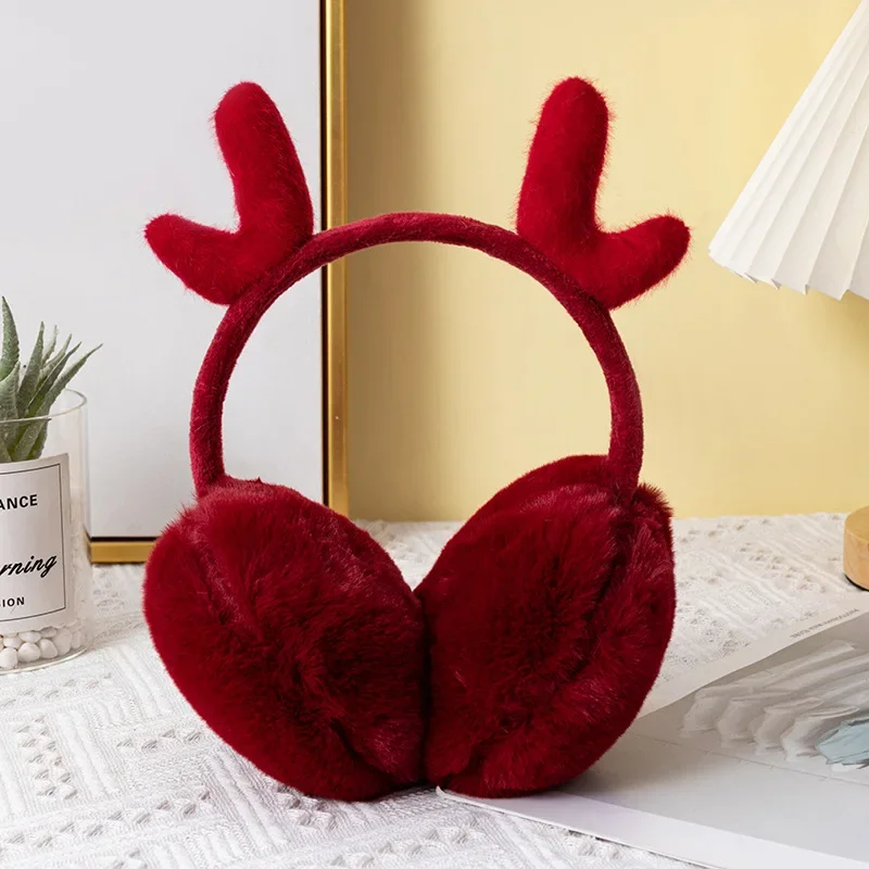 New Deer Antlers Children's Eartips for Winter Men's and Women's Flexible Anti Rabbit Hair Warm Eartips