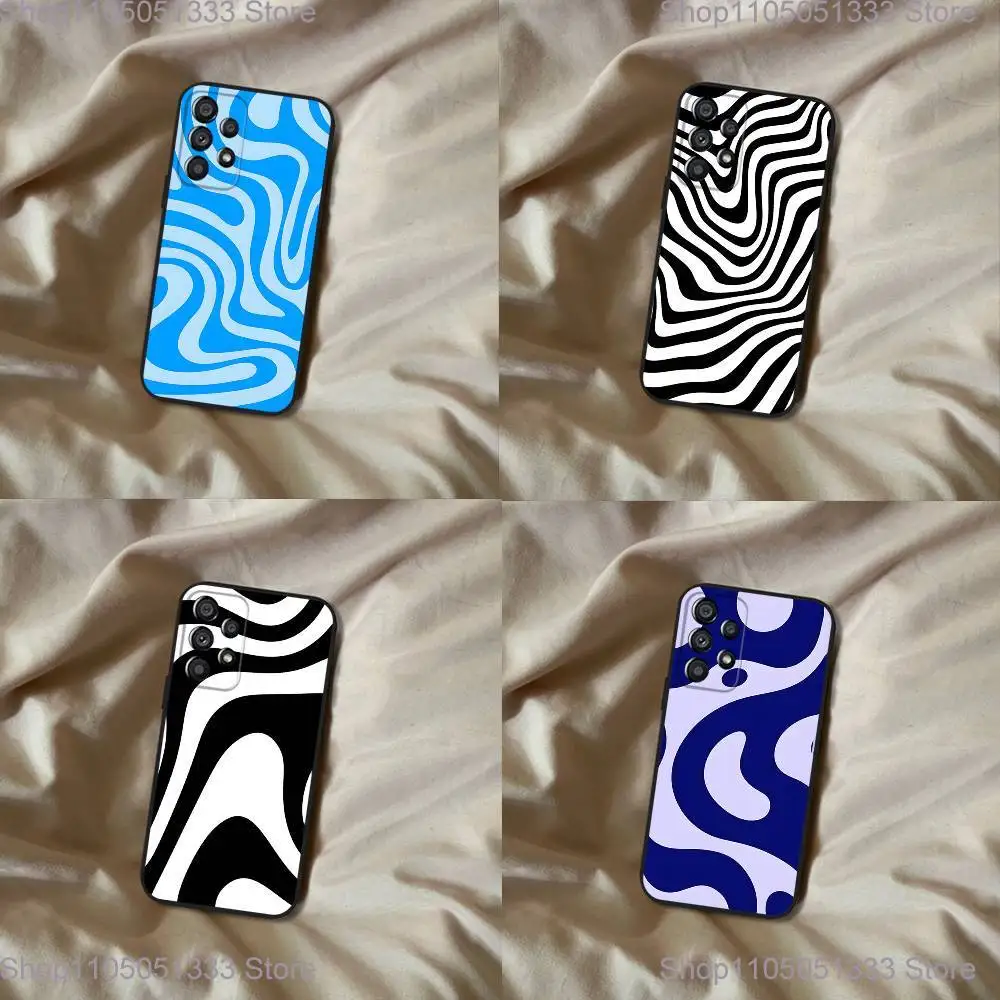 

High-End Lrregular Stripes Phone Case For Samsung Galaxy A20,A21s,A22,A31,A32,A52,A53,A72,73,A80 Soft Black Cover