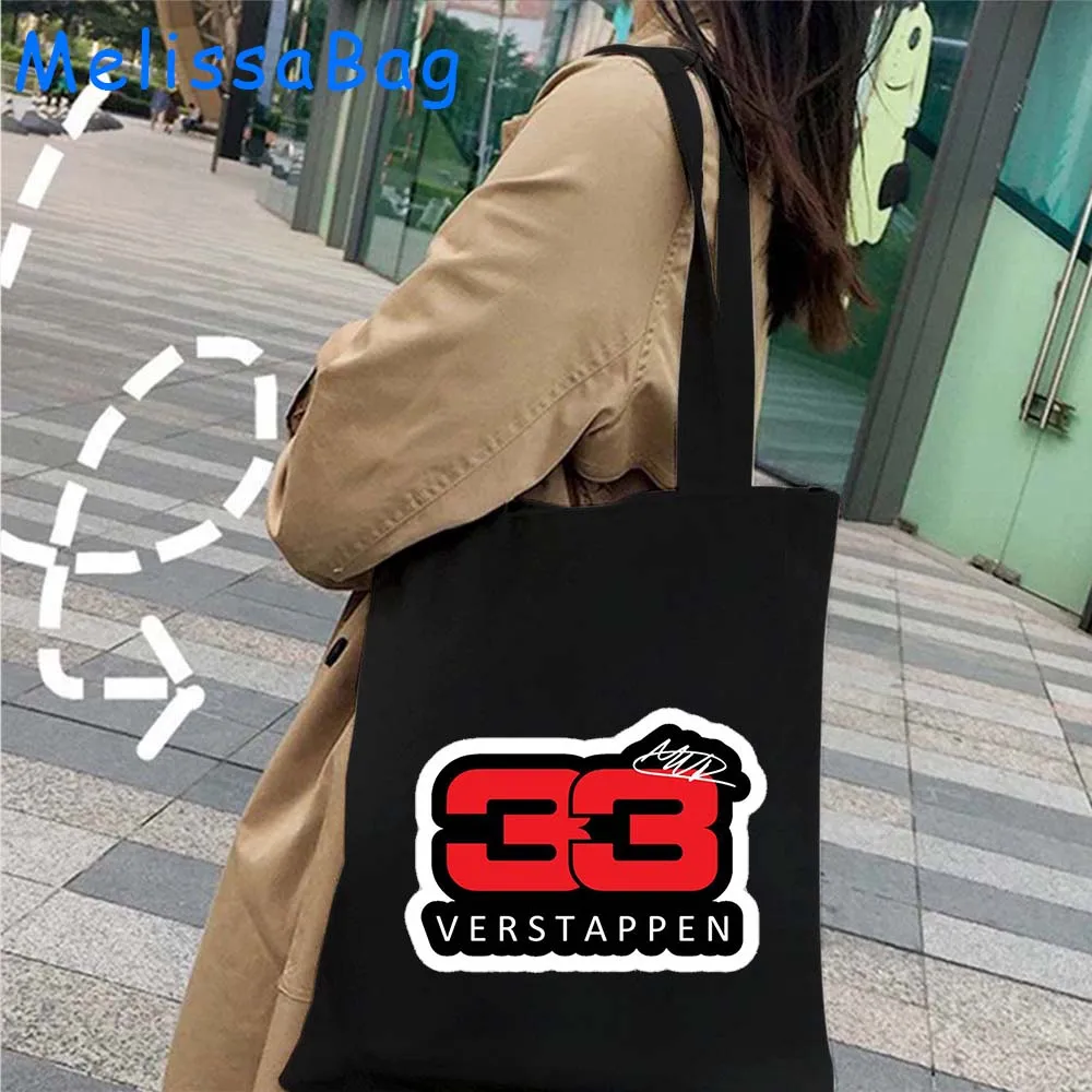 F1 Racer Signature Number Racing Canvas Shoulder Tote Bag Formula1 Lando Norris 4 Fernando 14 Carlos Sainz 55 Cotton Eco Handbag