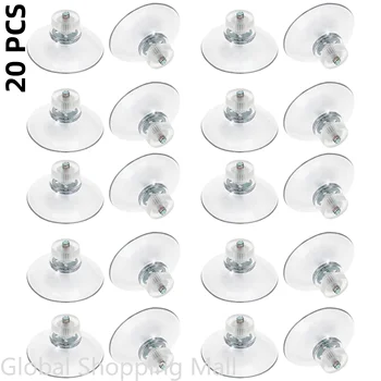20PCS ถ้วยดูดพลาสติกพร้อมสกรู 25/32/41/53 มม.ล้าง PVC Sucker Pads Strong กาวดูดผู้ถือสกรู NUT