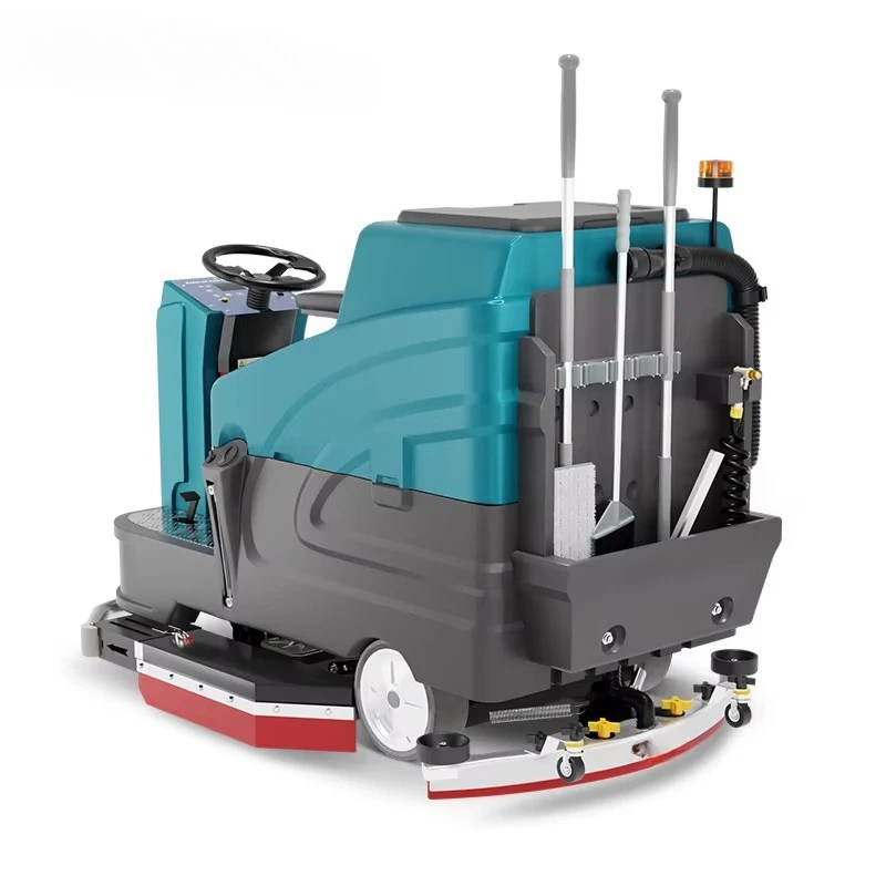 X96 عالية الكفاءة القيادة المستقلة فرشاة مزدوجة الطابق الغسيل مجفف معدات التنظيف ركوب على جهاز تنظيف الأرضيات مع CE #4