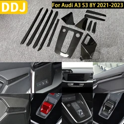Real Dry Carbon Fiber For Audi A3 S3 8Y 2021-2023 Accessories Car Interior Center Console Control Door Gear Shift Panel Trim